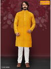 Yellow Outluk Vol 6 Traditional Wear Art Silk Regal Style Long Kurta Pajama Festival Wear Collection 6008 